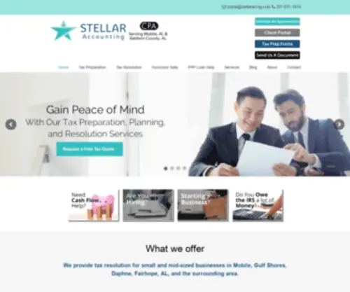 Stellaracctg.com(Fairhope, AL Daphne, AL Professional Tax Preparation CPA Firm Stellar Accounting Solutions) Screenshot