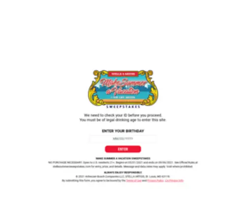 Stellasummersweepstakes.com(Artois®) Screenshot