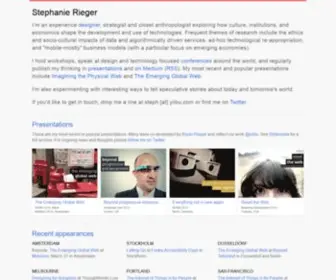 Stephanierieger.com(Stephanie Rieger) Screenshot