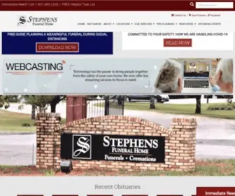 Stephensfunerals.com(Stephens Funeral Home) Screenshot