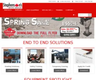 Stephensons.ca(Stephenson's Rental Services) Screenshot