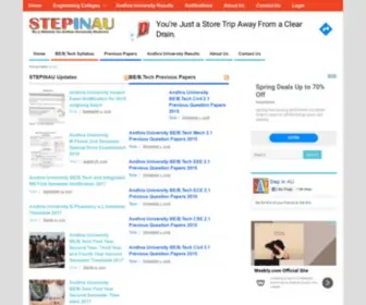 Stepinau.com(No.1 website for Andhra University Students) Screenshot