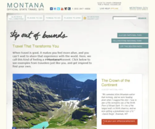 Stepoutofbounds.com(Glacier, Yellowstone, High Plains) Screenshot