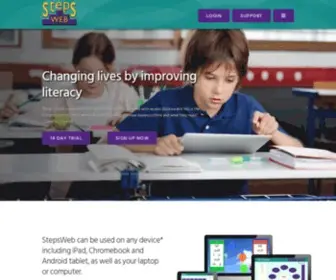 Stepsweb.com(Changing lives by improving literacy) Screenshot