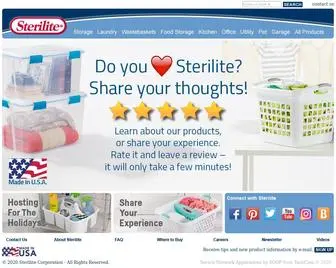 Sterilite.com(Sterilite Corporation) Screenshot