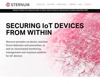 Sternumiot.com(IoT Security Solutions) Screenshot