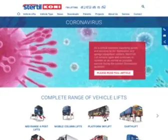Stertil-Koni.co.uk(Heavy Duty Vehicle Lifts; Around the world Stertil Koni) Screenshot