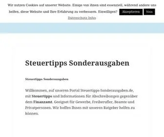 Steuertipps-Sonderausgaben.de(Steuern sparen mit Tipps und Anleitungen) Screenshot
