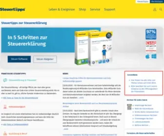 Steuertipps.de(Tipps, Ratgeber & Software für Ihre Steuererklärung) Screenshot