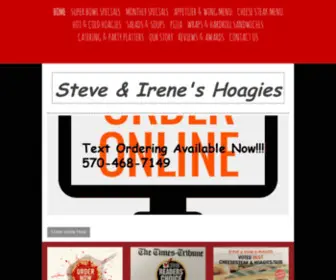 Steveandirenes.com(Steve & Irenes Hoagies) Screenshot