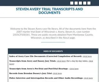 Stevenaverycase.org(Steven Avery Trial Transcripts and Documents) Screenshot