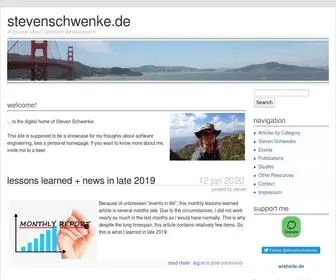 Stevenschwenke.de(A journal about Software Development) Screenshot