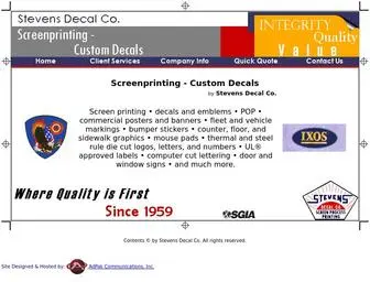 Stevensdecal.com(Screen Printing) Screenshot