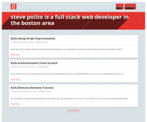Stevepolito.design(Steve Polito is a full stack web developer in the Boston Area) Screenshot