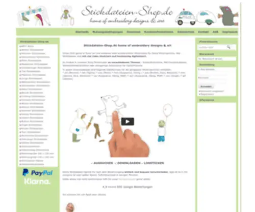 Stickdateien-Shop.de(Home of embroidery designs & art) Screenshot