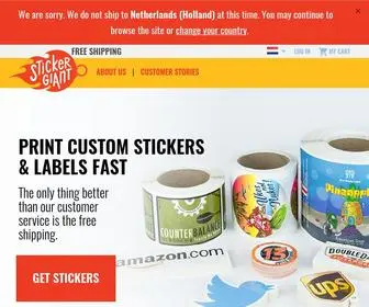 Stickergiant.com(Custom Stickers & Labels from StickerGiant) Screenshot