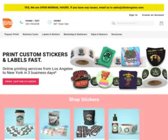 Stickergurus.com(Print shop online) Screenshot