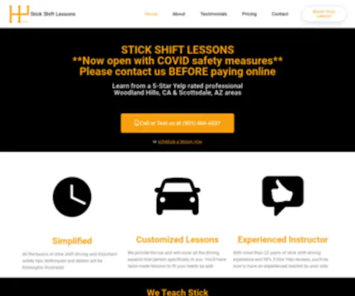 Stickshiftlessons.net(Stick Shift Driving Lessons in Los Angeles & Phoenix) Screenshot