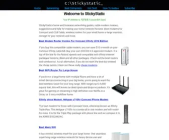 Stickystatic.com(Tested and trusted inside reviews from tech experts for Cable Modems) Screenshot