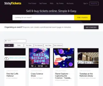 Stickytickets.com.au(Buy Tickets Online) Screenshot