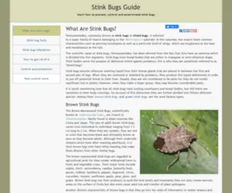 Stinkbugsguide.net(Detailed and most accurate information about stink bugs) Screenshot