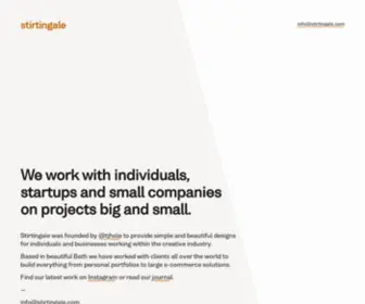 Stirtingale.com(Simple and beautiful designs for individuals and businesses working within the creative industry) Screenshot