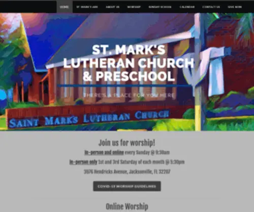 Stmarksjax.org(St. Mark's Lutheran Church) Screenshot