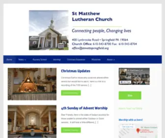 Stmattspringfield.org(Member ELCA) Screenshot