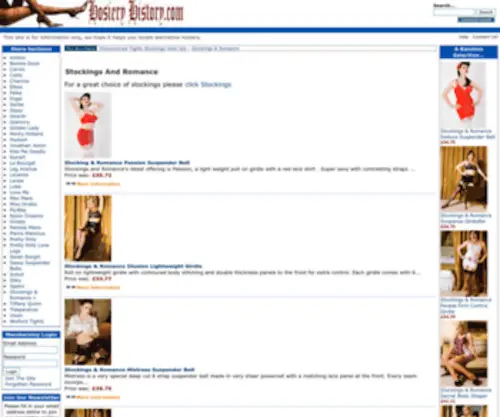 Stockingsandromance.co.uk(Stockings & Romance Archived Products At Hosiery History) Screenshot