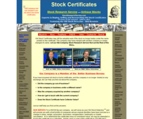 Stockresearchservice.com(Stock Research Service) Screenshot