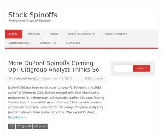 Stockspinoffs.com(Stock Spinoffs) Screenshot