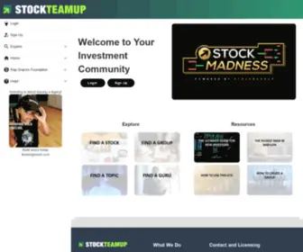 Stockteamup.com(Your Investment Community) Screenshot