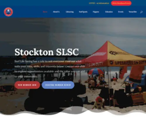 Stocktonsurfclub.com(Stockton Surf Life Saving Club) Screenshot