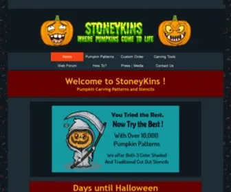 Stoneykins.com(Pumpkin Carving Patterns and Stencils) Screenshot