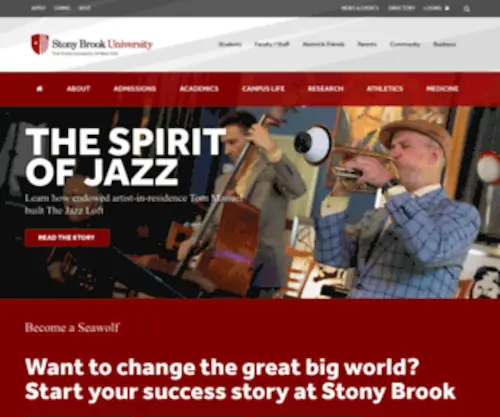 Stonybrook.edu(Find out why Stony Brook University has become an internationally recognized research institution) Screenshot