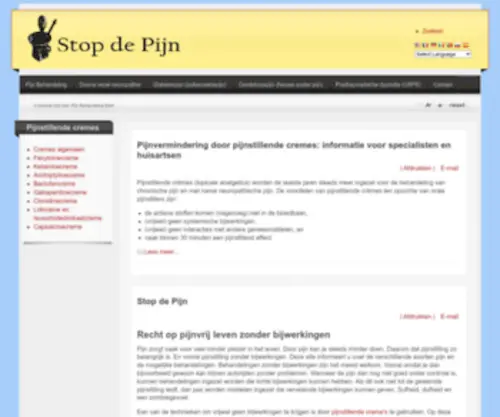 Stopdepijn.com(Pijn behandeling Dystrofie (CRPS) & Gordelroos) Screenshot
