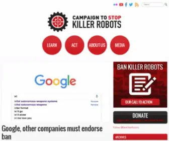 Stopkillerrobots.org(The international campaign to ban fully autonomous weapons) Screenshot