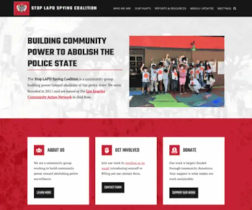 Stoplapdspying.org(The stop lapd spying coalition) Screenshot