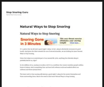 Stopsnoringguru.com(Natural Ways to Stop Snoring) Screenshot