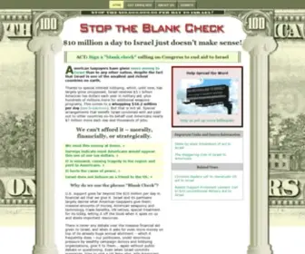 Stoptheblankcheck.org(Stop the Blank Check to Israel) Screenshot