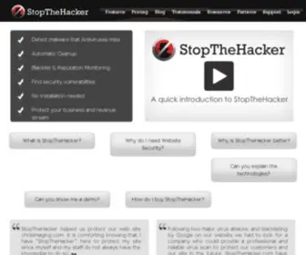 Stopthehacker.com(The Web Performance &amp; Security Company) Screenshot