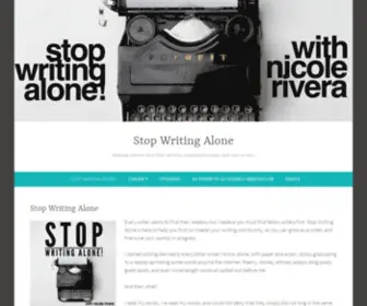 Stopwritingalone.com(Helping writers find their writing community online and face to face) Screenshot