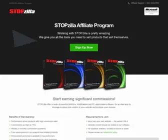 Stopzillapartners.com(STOPzilla Affiliate Program) Screenshot