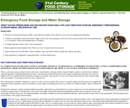 Storablefoods.com(21ST CENTURY FOOD STORAGE) Screenshot