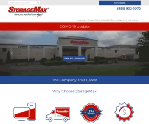 Storagemax.com(Storage Units in Mississippi) Screenshot