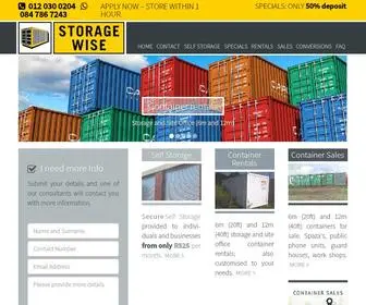 Storagewise.co.za(Storage WISE self storage) Screenshot