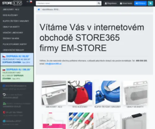 Store365.cz(Identifikace, RFID) Screenshot