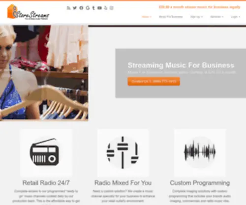 Storestreams.com($20.00 a month stream music for business legally) Screenshot