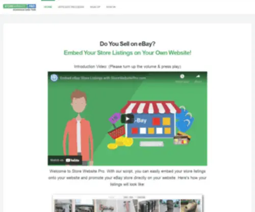 Storewebsitepro.com(Embed your eBay store on your website) Screenshot