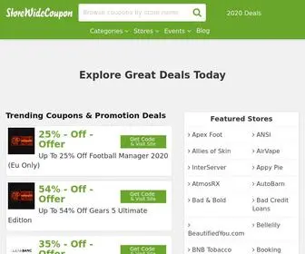 Storewidecoupon.com(Coupons, Discounts & Free Shipping Codes) Screenshot